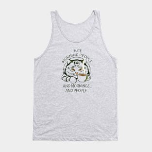 coffee cat slogan funny Tank Top